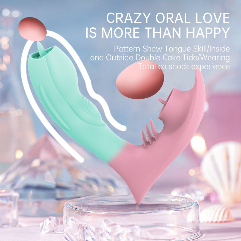 S.P&L Two-Color Wearable Anal Tongue Angel Invisible Bluetooth Vibrator