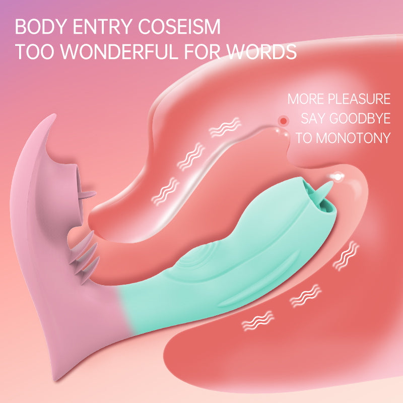 S.P&L Two-Color Wearable Anal Tongue Angel Invisible Bluetooth Vibrator